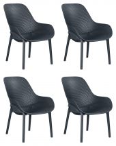 Набор 4 шт Кресло DOBRIN LONZO, антрацит (GR-12) с УФ-защитой