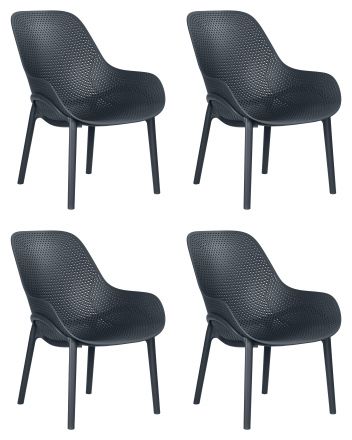 Набор 4 шт Кресло DOBRIN LONZO, антрацит (GR-12) с УФ-защитой