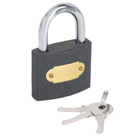 Замок навесной чугунный "Стандарт", ширина 50 мм, английский, 3 ключа, ГРАНДМАСТЕР, 671292 Замок навесной чугунный "Стандарт", ширина 50 мм, английский, 3 ключа, ГРАНДМАСТЕР, 671292