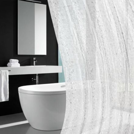 Шторка для ванной EVA, 180х200 см, кольца в комплекте, БЕЛАЯ ЛЕДЯНАЯ СВЕЖЕСТЬ, PRIMILA (ПРИМИЛА), 700099