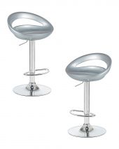 Набор 2 шт Стул барный DOBRIN DISCO, серебряный