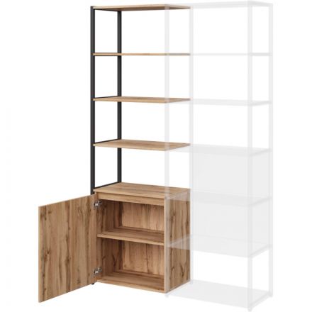 Полустеллаж для документов K-Loft  241H027 645х400х2105 дуб натур/черный