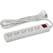 Удлинитель ЭРА UX-5es-1,5m (5р/1,5м/10А/с заземл/с выкл/3x0,75мм2, белый)