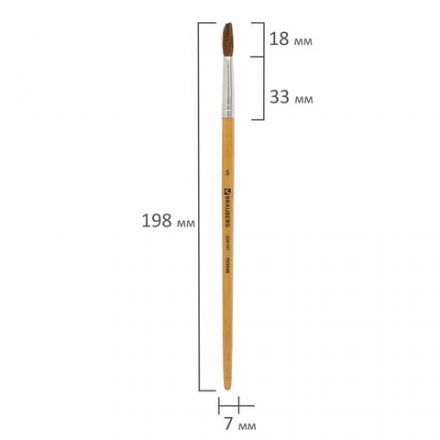 Кисть BRAUBERG, пони, круглая, № 5, 200191