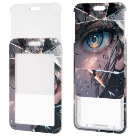 Бейдж вертикальный с 3D-печатью "Отражение" (85х54 мм), с рулеткой, СЛАЙДЕР, FUNSTER (ФАНСТЕР), 238841