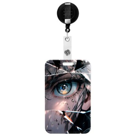 Бейдж вертикальный с 3D-печатью "Отражение" (85х54 мм), с рулеткой, СЛАЙДЕР, FUNSTER (ФАНСТЕР), 238841