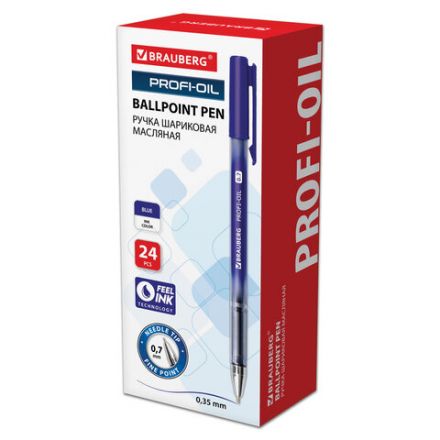 Ручка шариковая масляная BRAUBERG "Profi-Oil", СИНЯЯ, корпус с печатью, узел 0,7 мм, линия письма 0,35 мм, 141632 Ручка шариковая масляная BRAUBERG "Profi-Oil", СИНЯЯ, корпус с печатью, узел 0,7 мм, линия письма 0,35 мм, 141632