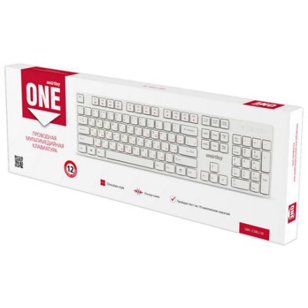 Клавиатура проводная SMARTBUY ONE 238, USB, 104 клавиши, белый, SBK-238U-W