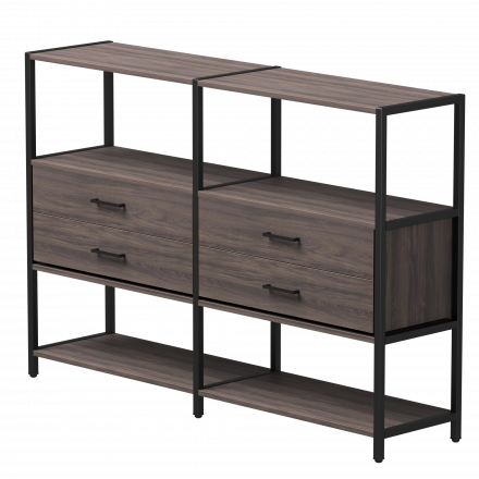 Набор стеллажных систем №2 Everprof EVO 1635x385x1120 Дуб Пасадена/Черный