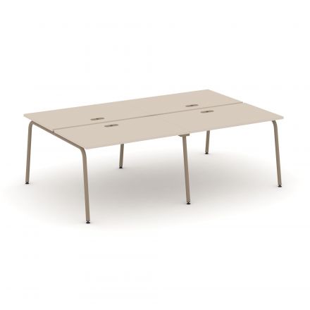 Estetica Рабочая станция на 4 места ES.D.RS-4.2-LK Капучино/Латте металл 2360*1500*750