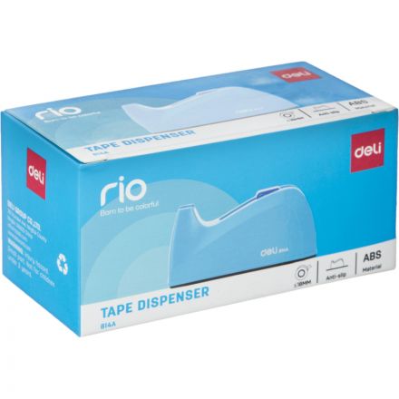 Диспенсер для клейкой ленты Deli E814, ABS-пластик, 120x57x60 мм, синий