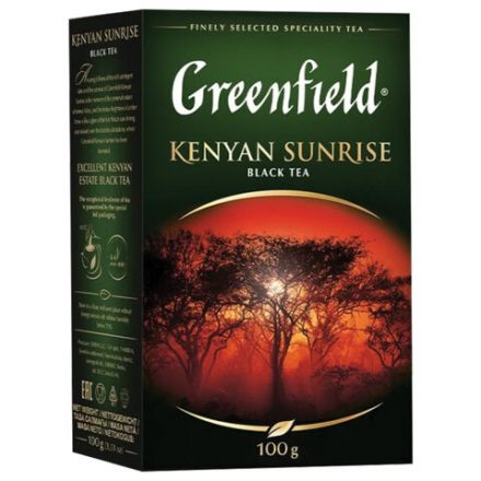 Чай GREENFIELD "Kenyan Sunrise", черный, листовой, 100 г, 0487, 0487-14