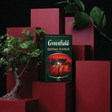 Чай GREENFIELD "Kenyan Sunrise", черный, листовой, 100 г, 0487, 0487-14