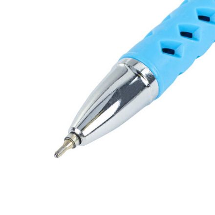 Ручка шариковая масляная BRAUBERG Orient Color, СИНЯЯ, корпус ассорти, В ДИСПЛЕЕ, игольчатый узел 0,7 мм, линия письма 0,35 мм, 143001