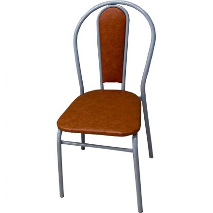 Стул металлический с мягкой спинкой титан-коричневый 4352 Стул металлический с мягкой спинкой титан-коричневый 4352