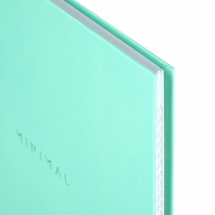 Блокнот БОЛЬШОЙ ФОРМАТ 200х290 мм, А4, 80 л., твердый, клетка, BRAUBERG "Minimal", мятный, 116435
