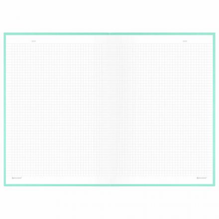 Блокнот БОЛЬШОЙ ФОРМАТ 200х290 мм, А4, 80 л., твердый, клетка, BRAUBERG "Minimal", мятный, 116435