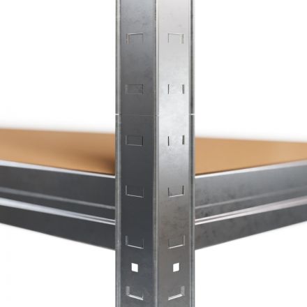 Стеллаж металлический MZ BONUS, 5 полок. цинк, ХДФ. 1800х900х400