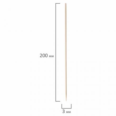 Шампуры для шашлыка PATERRA, КОМПЛЕКТ 100 шт., 200 мм, d=3 мм, бамбуковые, 401-697, 401697 Шампуры для шашлыка PATERRA, КОМПЛЕКТ 100 шт., 200 мм, d=3 мм, бамбуковые, 401-697, 401697
