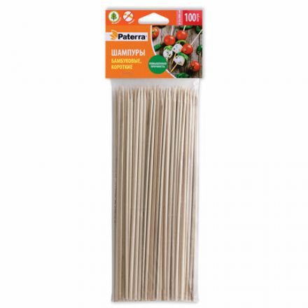 Шампуры для шашлыка PATERRA, КОМПЛЕКТ 100 шт., 200 мм, d=3 мм, бамбуковые, 401-697, 401697 Шампуры для шашлыка PATERRA, КОМПЛЕКТ 100 шт., 200 мм, d=3 мм, бамбуковые, 401-697, 401697