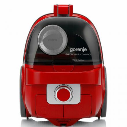 Пылесос GORENJE VC1901GACRCY с контейнером "циклон", 1900 Вт, мощность всасывания 300 Вт, красный