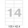 Этикетки самоклеящиеся ProMega label basic 105x42.4 мм A4 14 штук на листе белые (100 листов в упаковке)