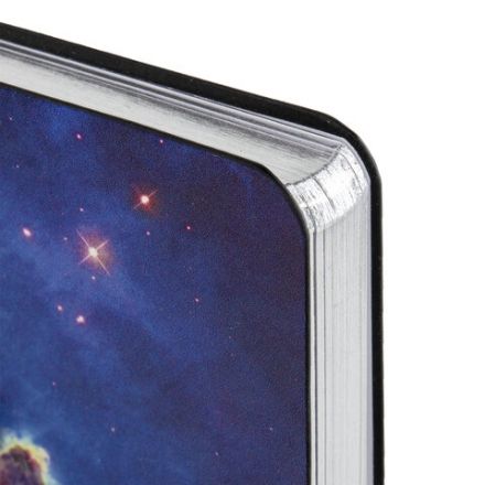 Ежедневник недатированный А5 (138х213 мм), BRAUBERG VISTA, под кожу, гибкий, 136 л., "SpaceX", 111994