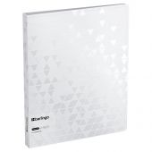 Папка на 4 кольцах Berlingo "DoubleWhite", 24мм, 1000мкм, белая, D-кольца, с внутр. карманом