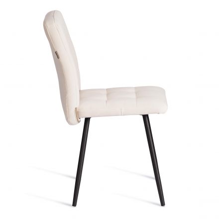 Стул обеденный Medeo LT, флок , молочный/черный, 4, 45х56х89 см
