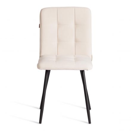 Стул обеденный Medeo LT, флок , молочный/черный, 4, 45х56х89 см