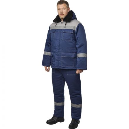 Костюм рабочий зимний з35-КБР синий/серый (р.64-66) 170-176