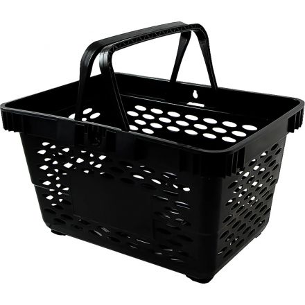 Корзина покупательская EVR_CLASSIC плас.с 2 плас.ручк.,20л цв.черный 5шт/уп