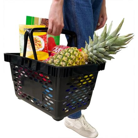 Корзина покупательская EVR_CLASSIC плас.с 2 плас.ручк.,20л цв.черный 5шт/уп