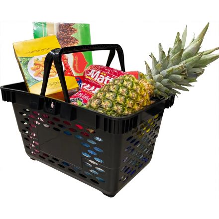 Корзина покупательская EVR_CLASSIC плас.с 2 плас.ручк.,20л цв.черный 5шт/уп