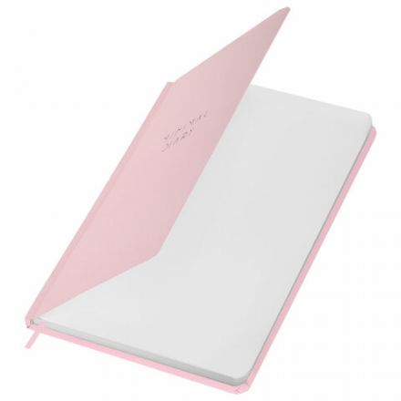 Ежедневник недатированный с резинкой А5 145х203 мм, BRAUBERG, твердый, 160 л., "Minimal", розовый, 116301