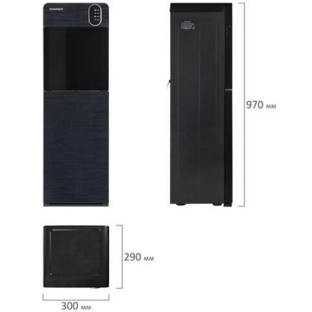 Кулер для воды SONNEN FSE-03Bi напольный, нагрев/охлаждение, НИЖНЯЯ ЗАГРУЗКА, 3 крана, графит, 455744