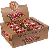 Шоколадный батончик Twix, 55гх40шт/уп Шоколадный батончик Twix, 55гх40шт/уп
