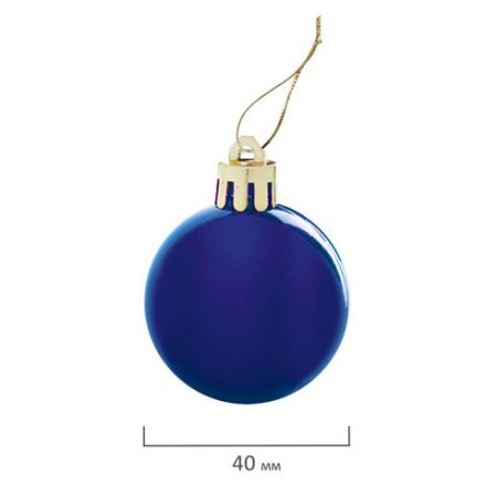 Шары ёлочные 12 шт., 4 см, "Solid Color", пластик, СИНИЕ, глянец, ЗОЛОТАЯ СКАЗКА, 591122