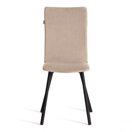 Стул обеденный La Rousse (2 шт. в упаковке) NEW, велюр, бежевый/черный, 7, 45х55х93 см