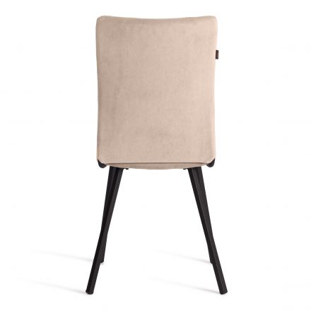 Стул обеденный La Rousse (2 шт. в упаковке) NEW, велюр, бежевый/черный, 7, 45х55х93 см