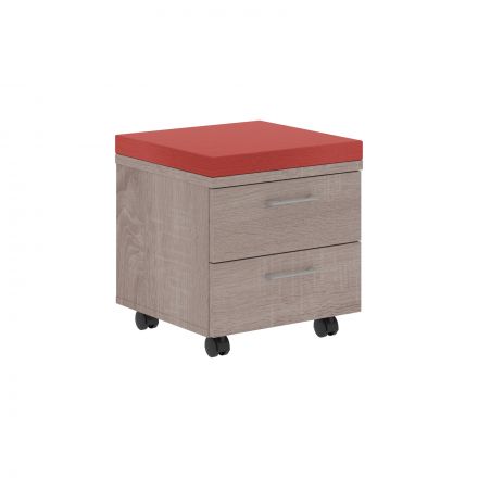 Тумба с подушкой XMC-2D.1A Дуб Сонома/Красный 26-22 465х465х520 XTEN