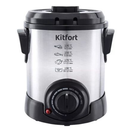 Фритюрница KITFORT KT-2009, 1000 Вт, объем 1 л, регулировка 130-190 °С, 1 корзинка, черная/серебристая, КТ-2009 Фритюрница KITFORT KT-2009, 1000 Вт, объем 1 л, регулировка 130-190 °С, 1 корзинка, черная/серебристая, КТ-2009