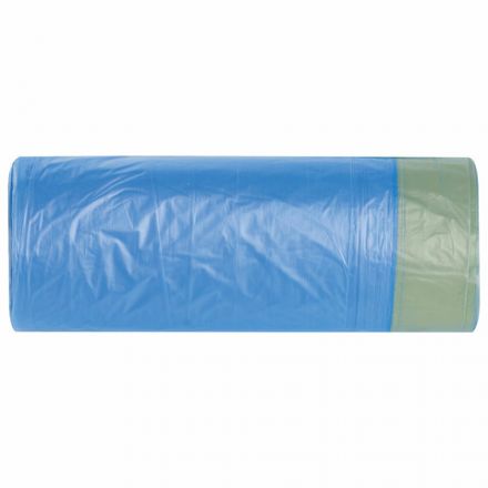 Мешки для мусора с завязками 60 л, синие, в рулоне 20 шт., прочные, ПНД 14 мкм, 55х62 см, LAIMA, 601397
