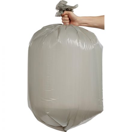 Мешки для мусора на 120 литров серые особопрочные (35 мкм, в рулоне 10 штук, 70х110 см)