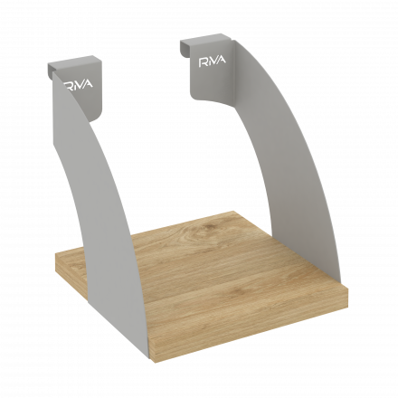 Навесные полки. Кронштейны+ЛДСП полка 200мм MAN-41-2 Тиквуд светлый/Серый металл 200*220*200