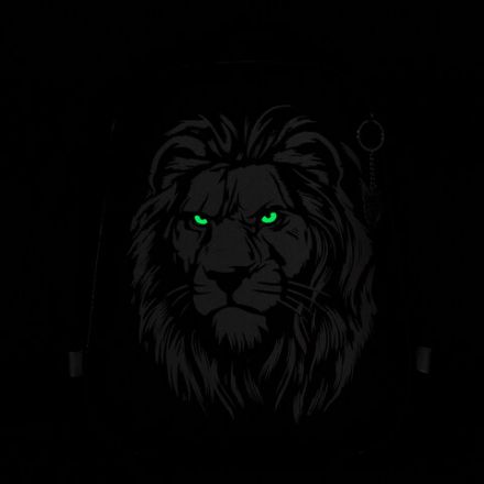 Ранец BRAUBERG SHINY, 2 отделения, с брелком, "Savage lion", светящийся рисунок, 38х28х14 см, 272039