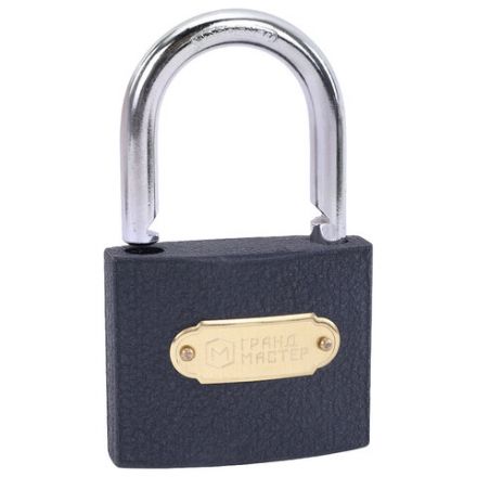 Замок навесной чугунный "Стандарт", ширина 63 мм, английский, 3 ключа, ГРАНДМАСТЕР, 671293 Замок навесной чугунный "Стандарт", ширина 63 мм, английский, 3 ключа, ГРАНДМАСТЕР, 671293
