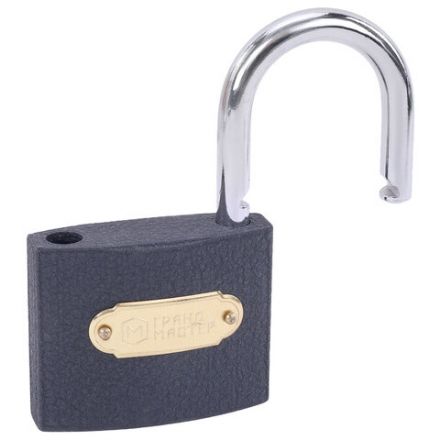 Замок навесной чугунный "Стандарт", ширина 63 мм, английский, 3 ключа, ГРАНДМАСТЕР, 671293 Замок навесной чугунный "Стандарт", ширина 63 мм, английский, 3 ключа, ГРАНДМАСТЕР, 671293