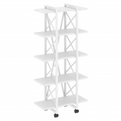 Loft Стеллаж на колесных опорах-5 полок VR.L-MST.K-5.4V Белый бриллиант/Белый металл 800*400*1704