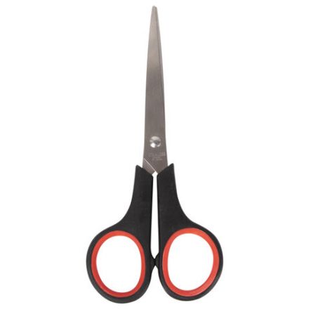 Ножницы STAFF EVERYDAY, 150 мм, бюджет, резиновые вставки, черно-красные, ПВХ чехол, 237497. Ножницы STAFF EVERYDAY, 150 мм, бюджет, резиновые вставки, черно-красные, ПВХ чехол, 237497.